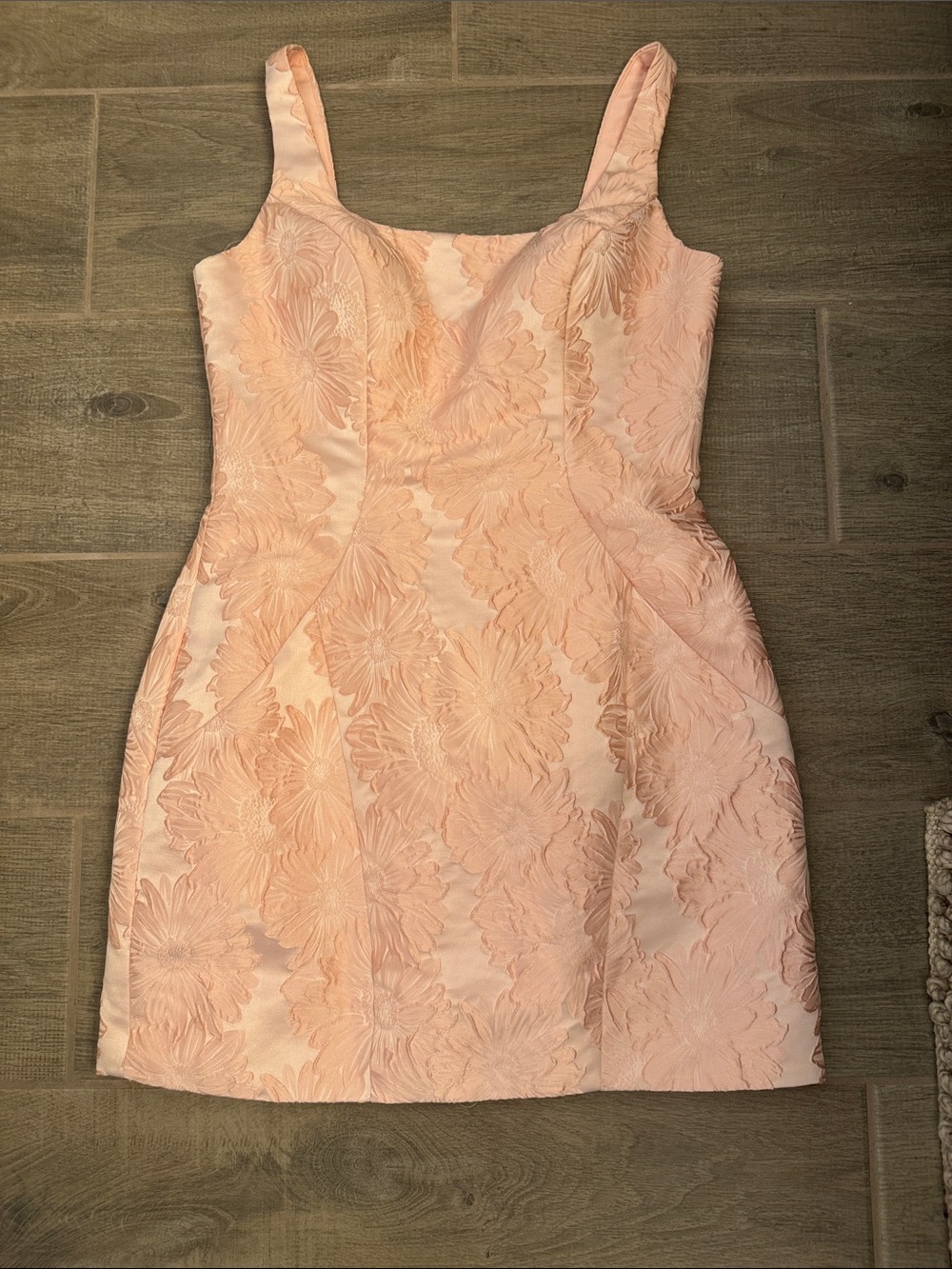 Camille La Vie Blush Pink Floral Jacquard Mini Dress